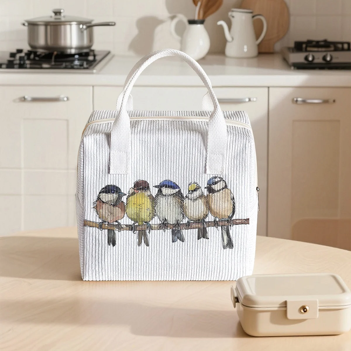 

Вельветовая термосумка большой вместимости с внутренним слоем из алюминиевой фольги, многоразовая портативная сумка-холодильник для ланча и бенто для студентов