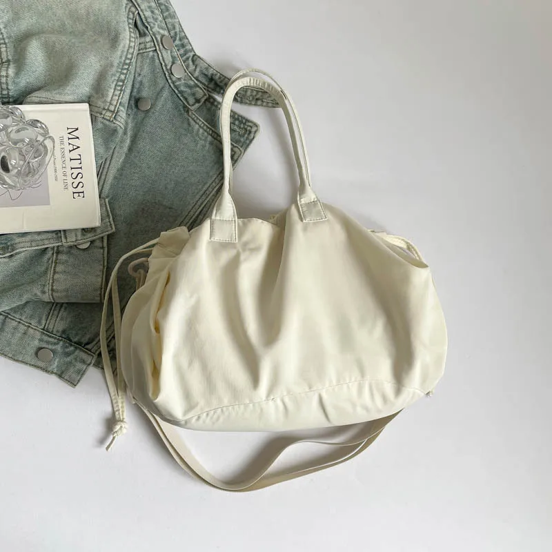 Simple Drawstring Cloud Bag Women's New Large-capacity Versatile Commuter Shoulder Strap Handle Storage Bag
