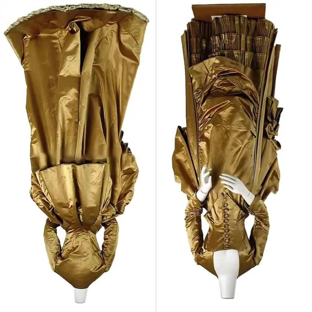 

1900s Gothic Georgian Period Royal Earthly Yellow Victorian Bustle Period Dress Reenactment Ball Gown