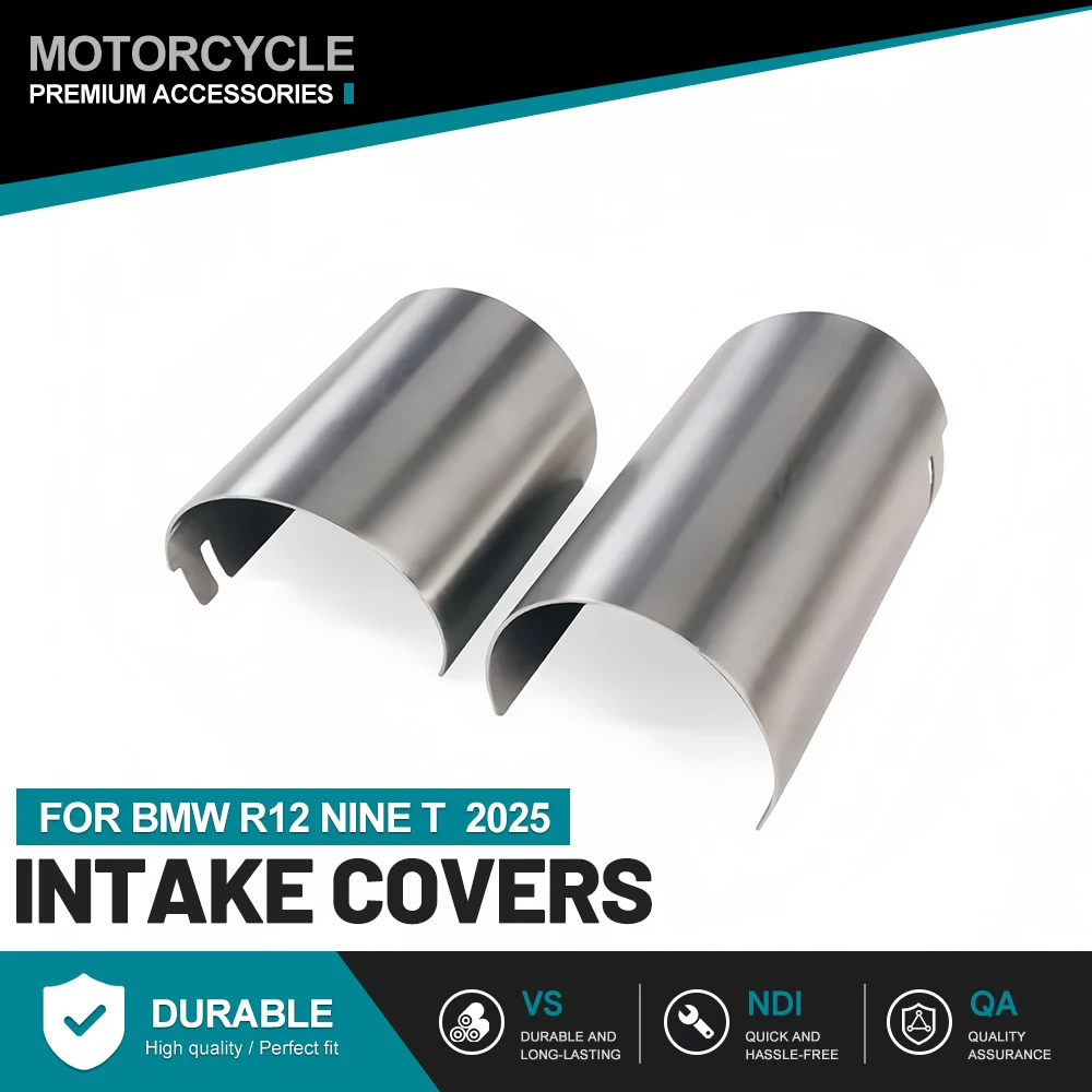 Fit for BMW R12 Nine T 2025 Pair of Brushed Stainless Steel Motorcycle Intake Decorative Protective Covers