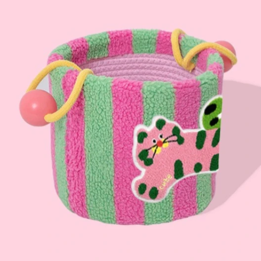 

Милое мультяшное ведро для хранения закусок, настольная коробка для хранения игрушек, корзина для хранения из хлопковой веревки