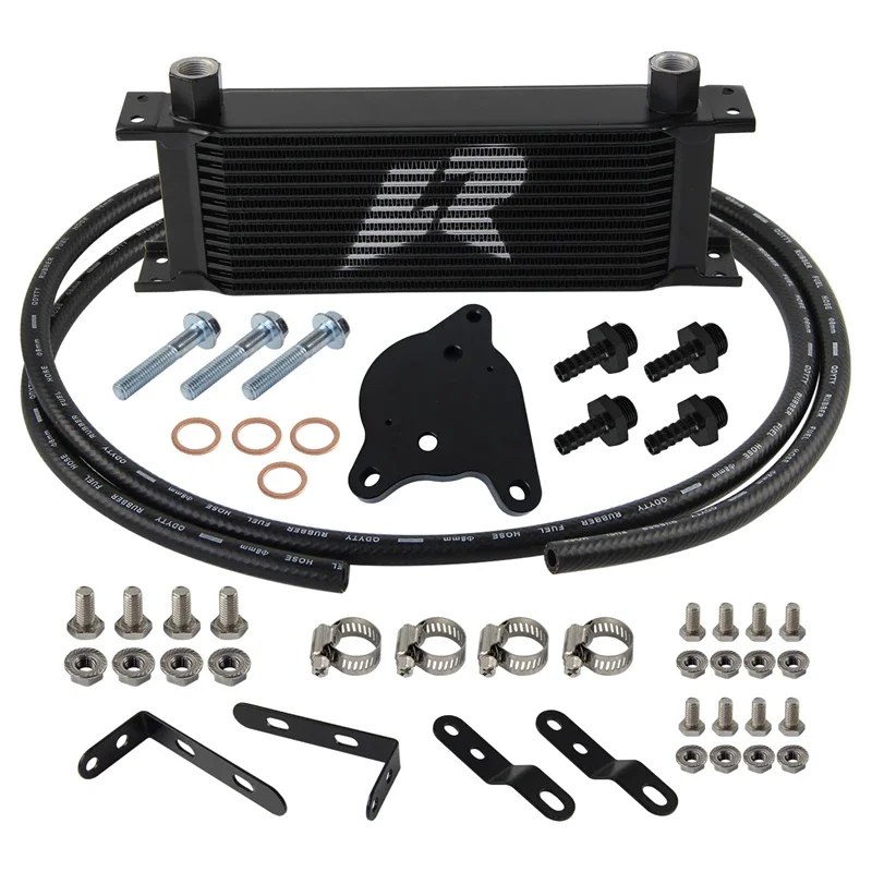 Black Aluminum 14 Rows AN8 Oil Cooler With Adaptor Kit For Toyota Vios NCP150 NCP151 Yaris 2NR