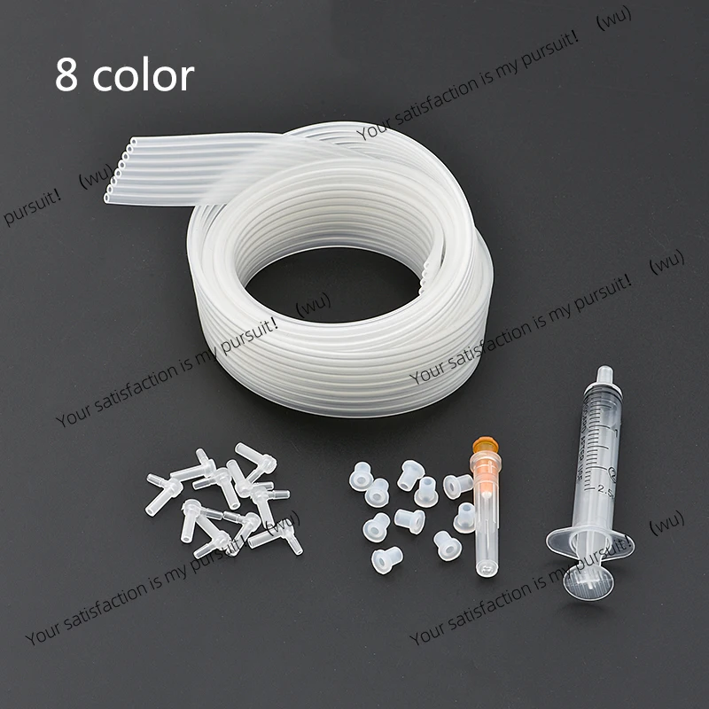 1Meter 4 6 8 color ciss line Ink tube inktube pvc pipeline + Tube Elbow + Rubber stopper CIS CISS parts Accessories kits