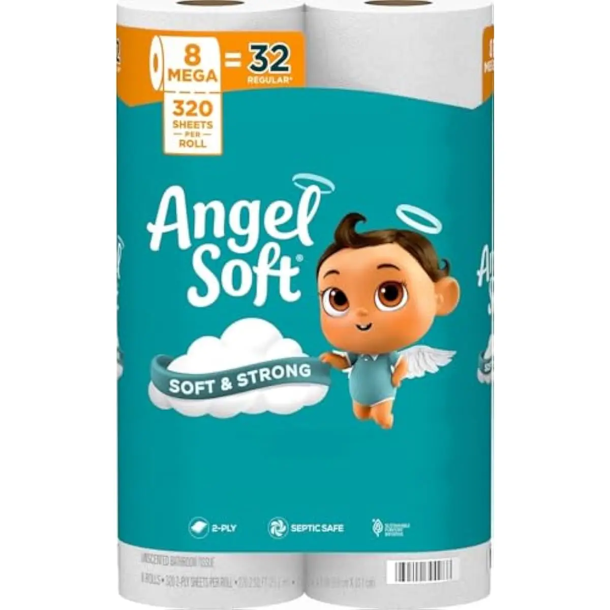 Toilet Paper Bulk Bathroom Tissue, 8 Mega Rolls=32 Regular Rolls