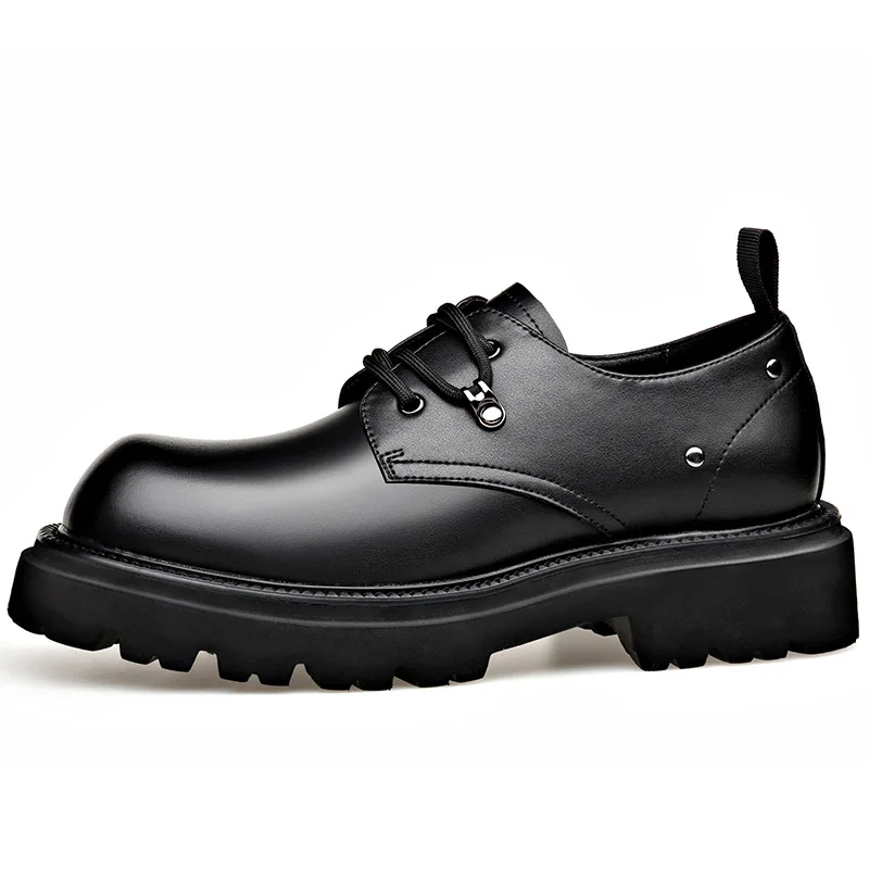 

Черные туфли дерби в британском стиле с большой головкой, мужские весенние туфли 2024, деловые формальные свадебные повседневные мужские туфли из коровьей кожи для жениха