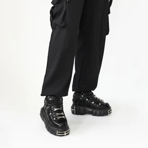 New 2024 brand Punk Style Women's Shoes Saves Heel Height 6cm Platform Shoes Woman Rock Boots Metal Decoration Woman Tennis 10 Main Sales Boot High Platform - №6