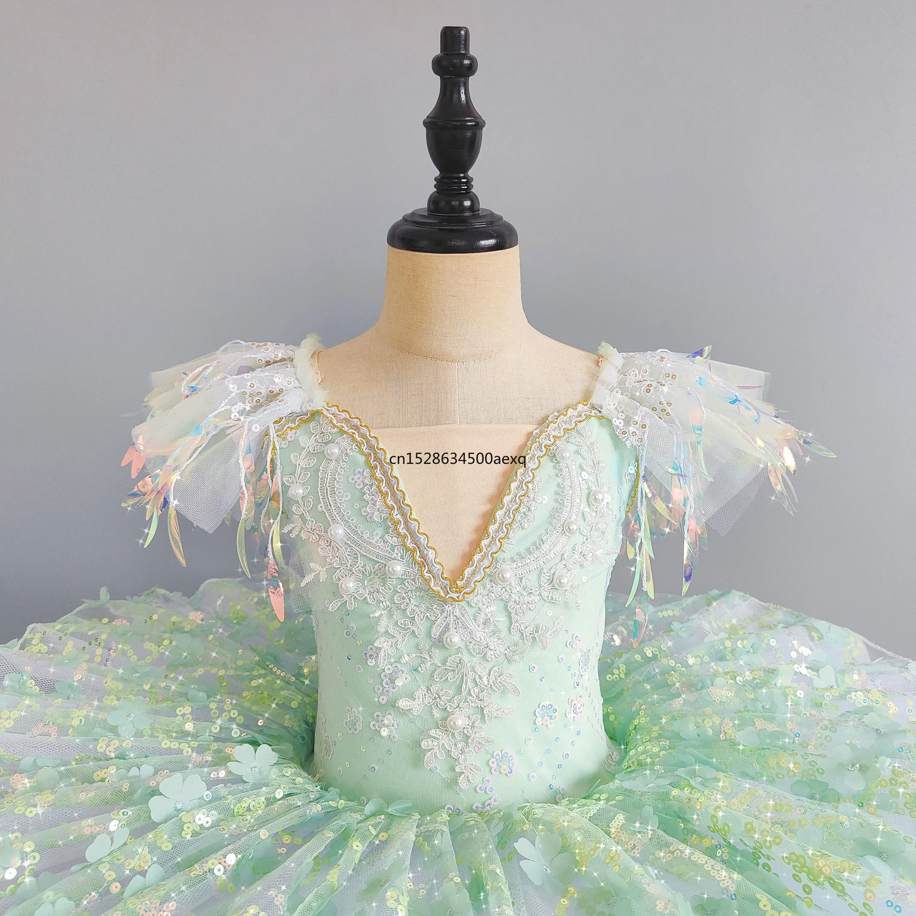 Rosa Kinder Ballsaal Kleidung Pailletten Blume Tutus Ballett Kleid für Mädchen modernen Tanz Tutu Kleid Mädchen Ballett Prinzessin Kleid