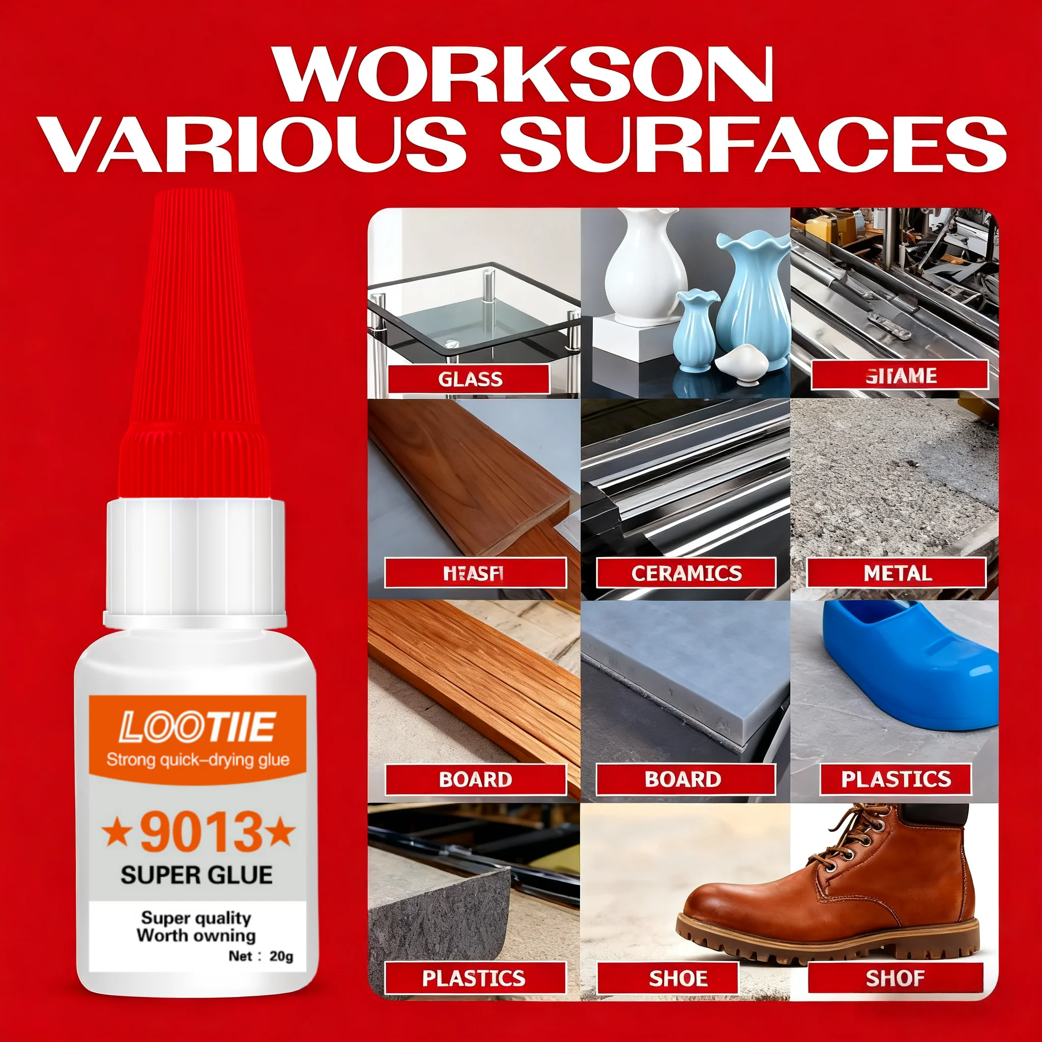 4-Pack Super Glue (20g): Fast-Dry, High-Strength for Metal, Ceramic, Glass, Wood. Versatile Adhesive for DIY & Repair