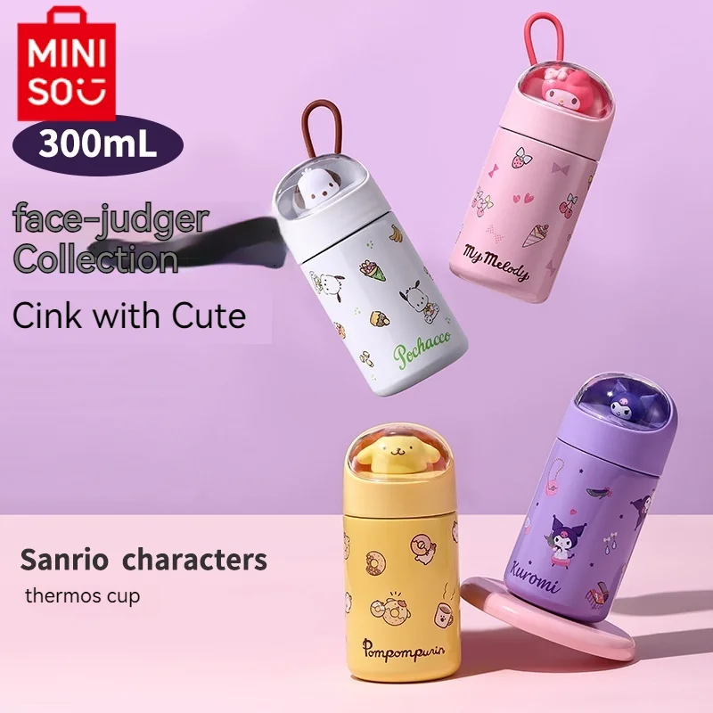 Genuine Miniso Sanrio Characters Kagome Thermal Mug 300ml Mug Kawaii Hello Kitty Kuromi Melody Pachacco Cute High Appearance Mug