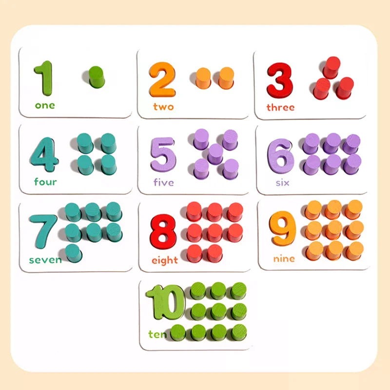 Montessori-Arithmetik-Mathe-Spielzeugset, Montessori-Spielzeug aus Holz für Kleinkinder im Alter von 2, 3, 4, 5, 6 Jahren, zahlenkognitives Matching-Spiel