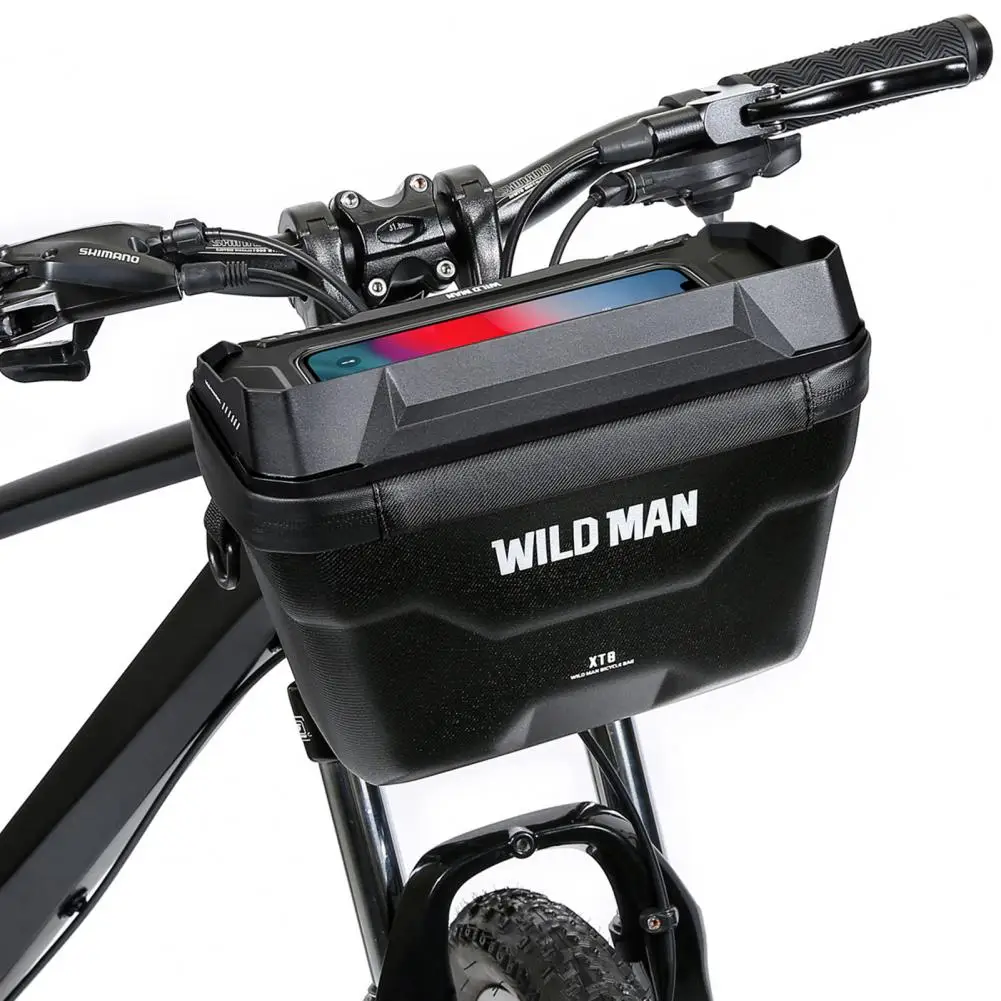 Large Capacity Bicycle Front Bag with Touch Phone Holder MTB Bike Cycling Waterproof Shell EVA Frame Handlebar Front Bag