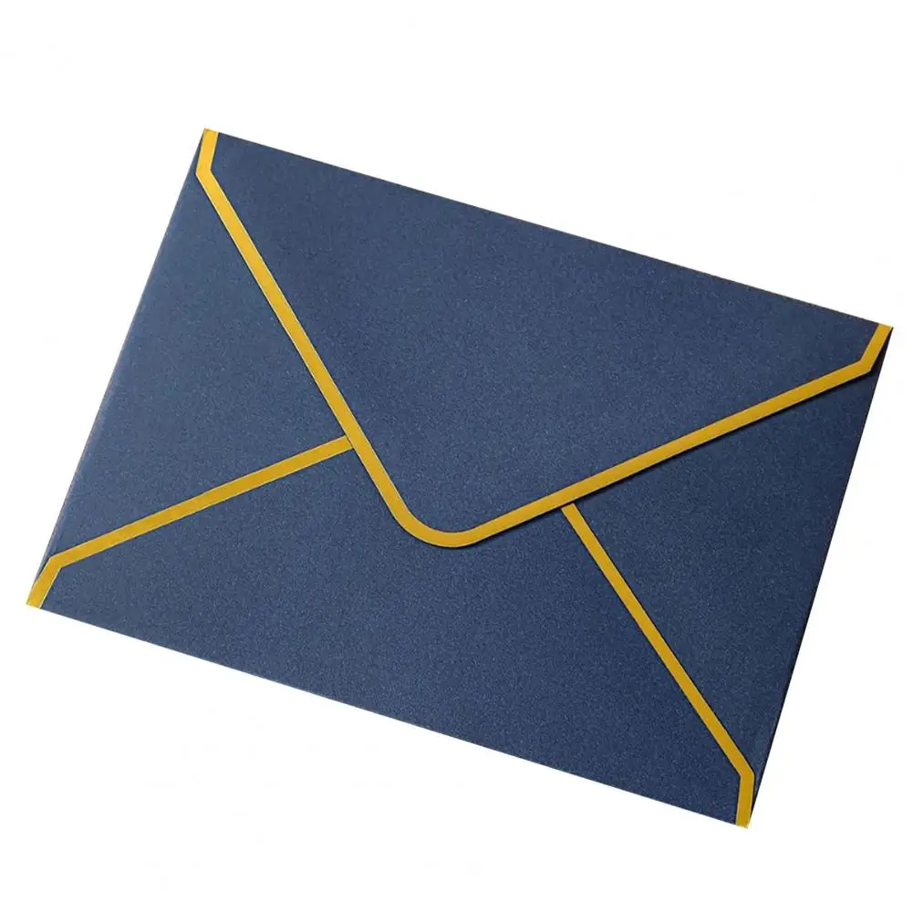 Koperta z klapką w kształcie litery V Elegancki zestaw kopert do tłoczenia na gorąco ze złotymi półfabrykatami 10 szt. Konstrukcja z klapką w kształcie litery V do kart okolicznościowych