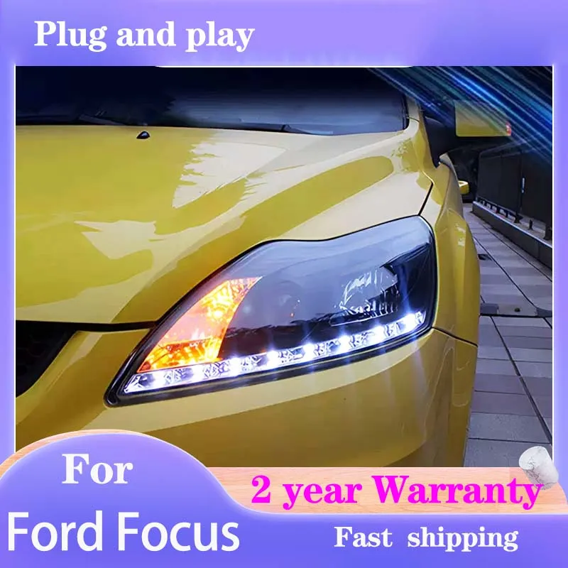 Car Styling for Ford Focus Headlights 2009-2011 Focus Head Light DRL Turn Signal High Beam Projector Lens