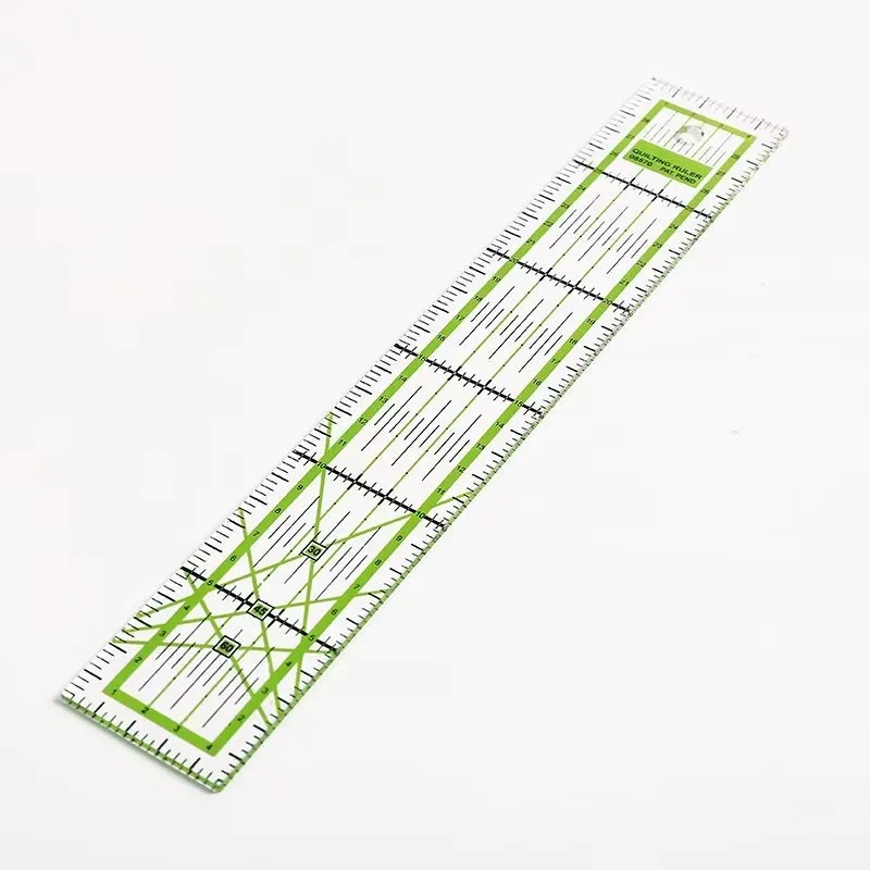 Règle de Patchwork en Acrylique Vert Coloré, Carré/Rectangle, Outils d'Artisanat de Vêtements pour Bricolage, Couture, Outils de Mesure, Dessin