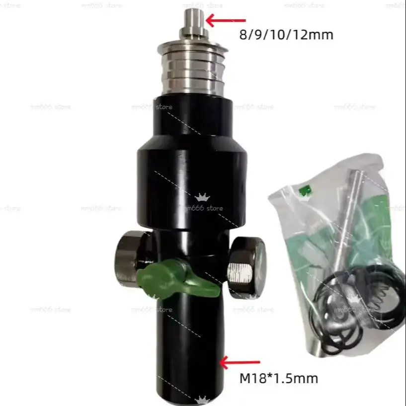 Черный клапан PCP для атмосферных комнат ВВС, соединительная резьба M18 * 1,5 мм, стабильное давление воздуха, быстрая скорость