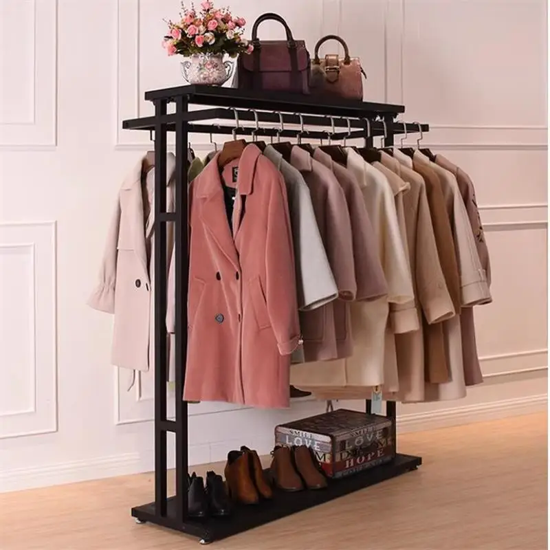 

Clothing store display rack, island double row shelf, women's clothing store double bar clothing rack display rack