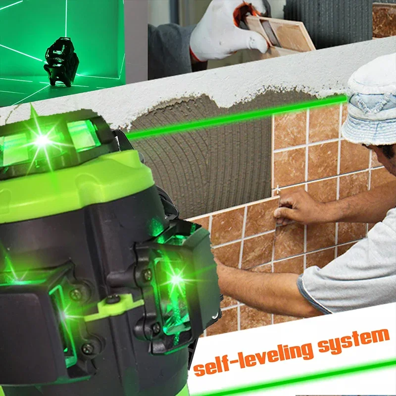 3D 16Lines Laser Levels Measurement  Analysis Instruments  Green Light Vertical & Horizontal Lasers Sets Green Laser