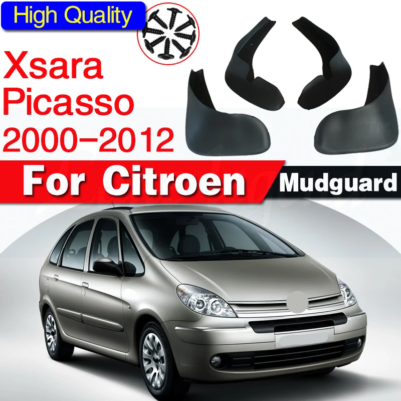 Set Molded Car Mud Flaps For Citroen Xsara Picasso 2000-2012 Mudflaps Splash Guards Mud Flap Mudguards Fender Front Rear 2011