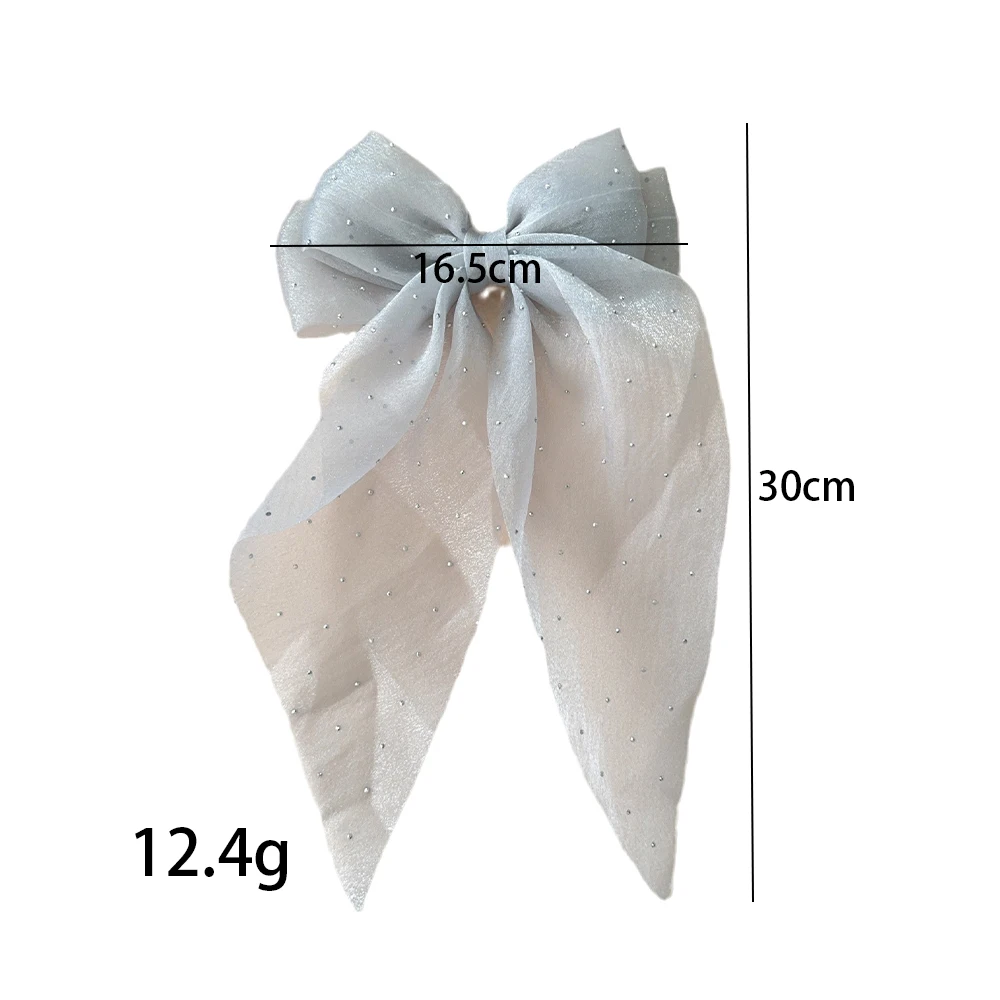 10Colors Elegant Large Bow Ribbon Hair Clip Women Fashion Simple Satin Spring Clip Ponytail Bow Hairpin Girls Hair Accessories