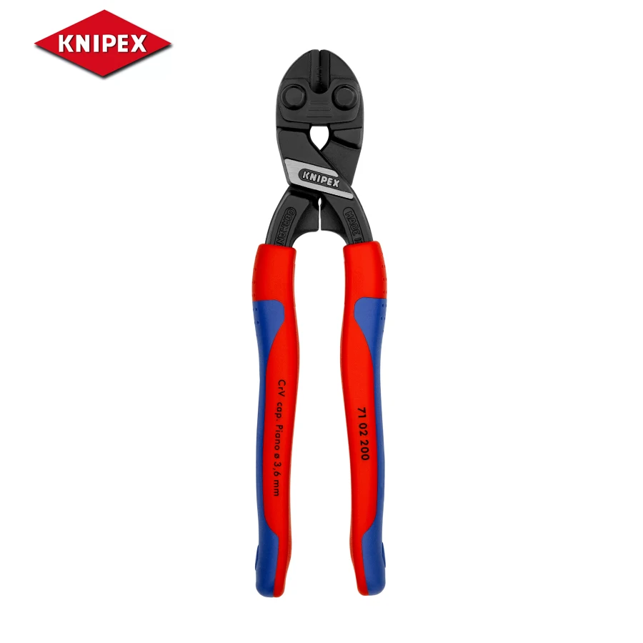 

KNIPEX 71 02 200 8 Inch Cutting Pliers Bolt Wire Tool High Leverage Cobolt Comfort Grip for Cutting Hard Soft and Piano Wire