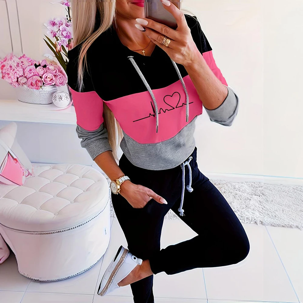 Fashion Women\'s Hoodie Simple Stripe Pullover Hoodies Casual Trend Female Tops Fall Loose Women\'s Sweatshirts Y2K Clothes