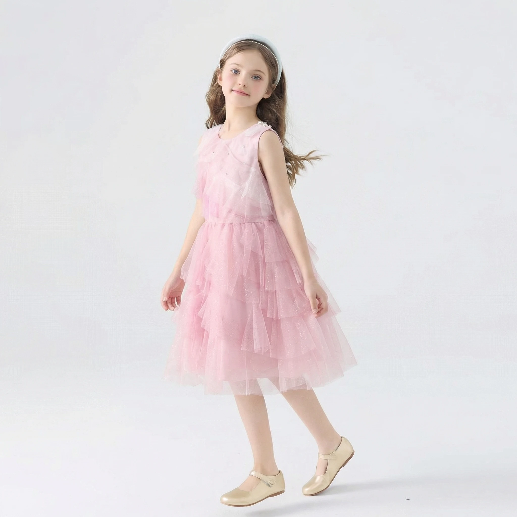 

Платье-тортик SeasonSea для девочек, шелковое платье принцессы, 110-140 см, повседневное милое детское праздничное платье для девочек 4-12 лет, детская одежда для ежедневных мероприятий