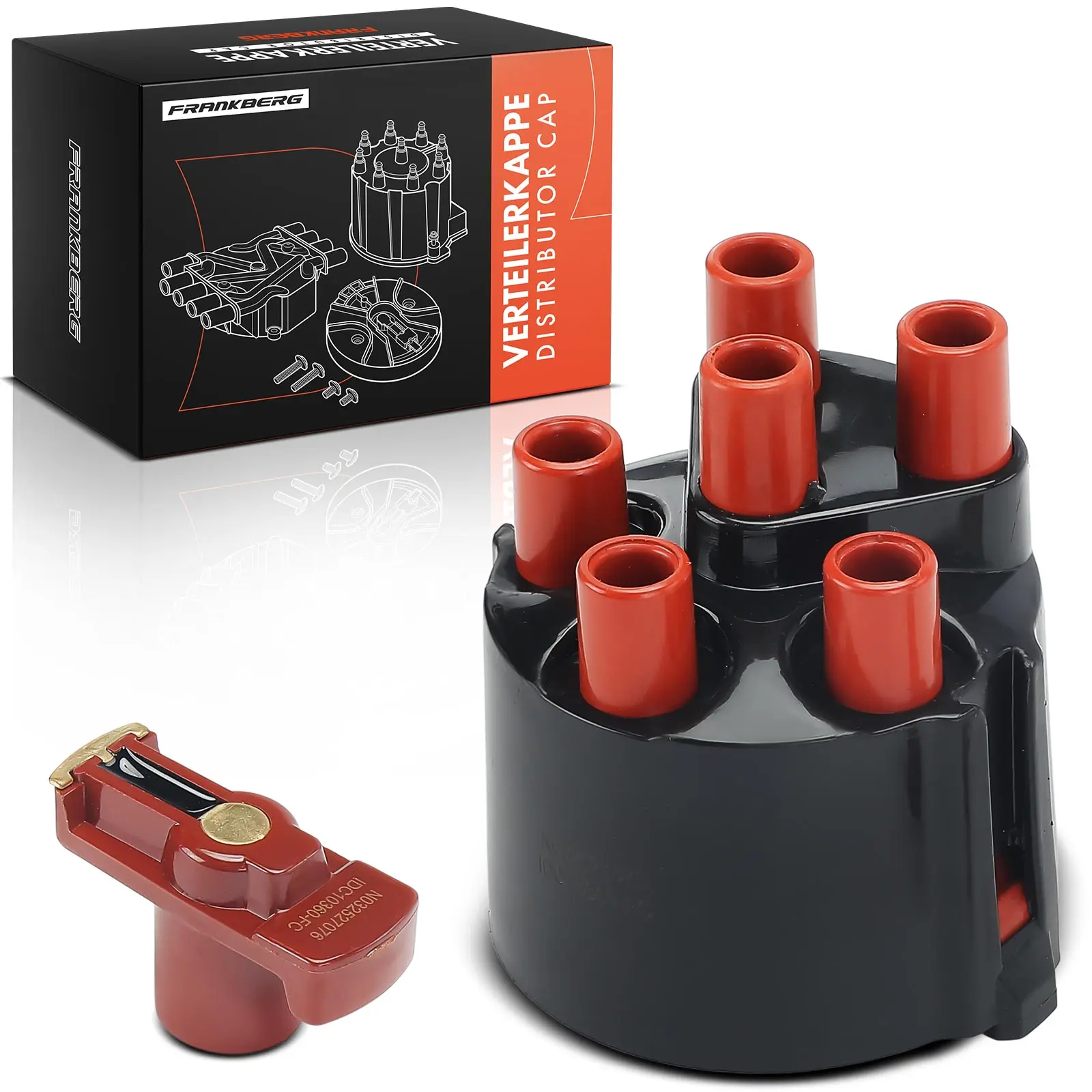 Frankberg 1x Zündverteilerkappe für VW Passat 32B 33B Audi A6 4A2 80 90 100 200 Avant Coupe 23905207 GB449 5D1036 034905207B