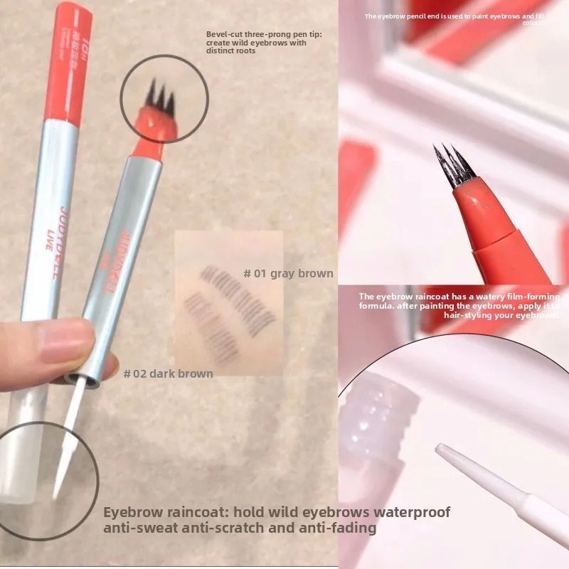 Judydoll Trident Water Wenkbrauwpen Waterdicht Duurzaam Wild Wenkbrauw Bruin Oog Bruin Make-up Wenkbrauwpotlood Blijft op de hele dag