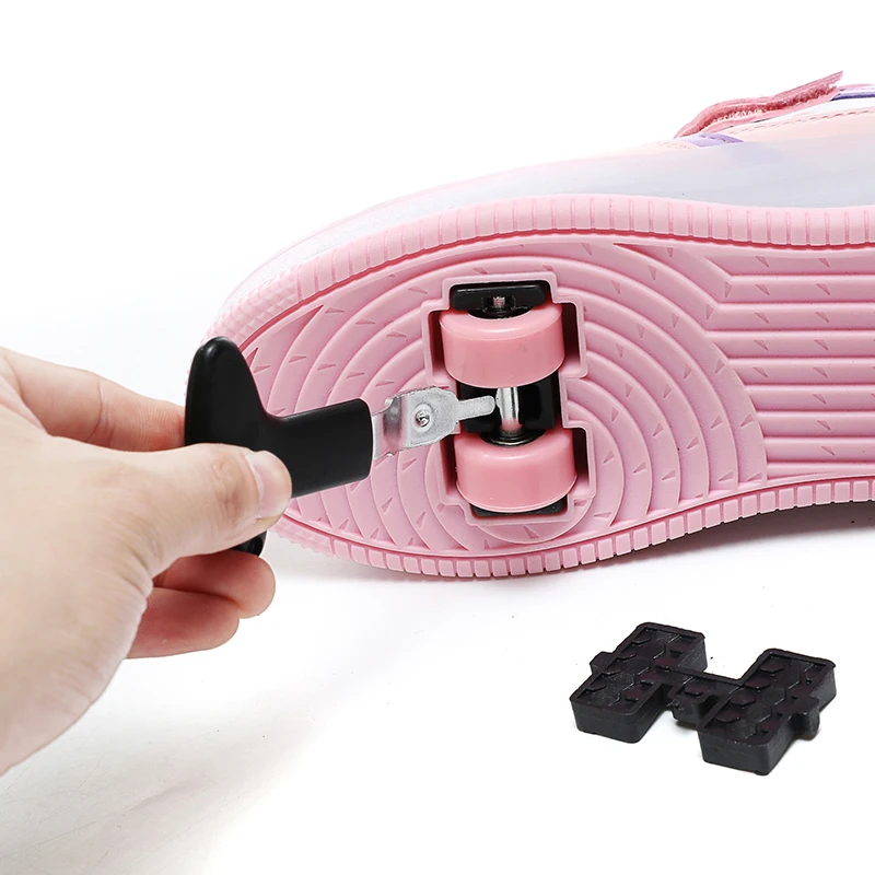 LED الاطفال زلاجات دوارة الكبار أزياء الفتيات الفتيان عارضة الرياضة انفصال 4 عجلة أحذية رياضية زلاجات دوارة بريق أحذية رياضية #5