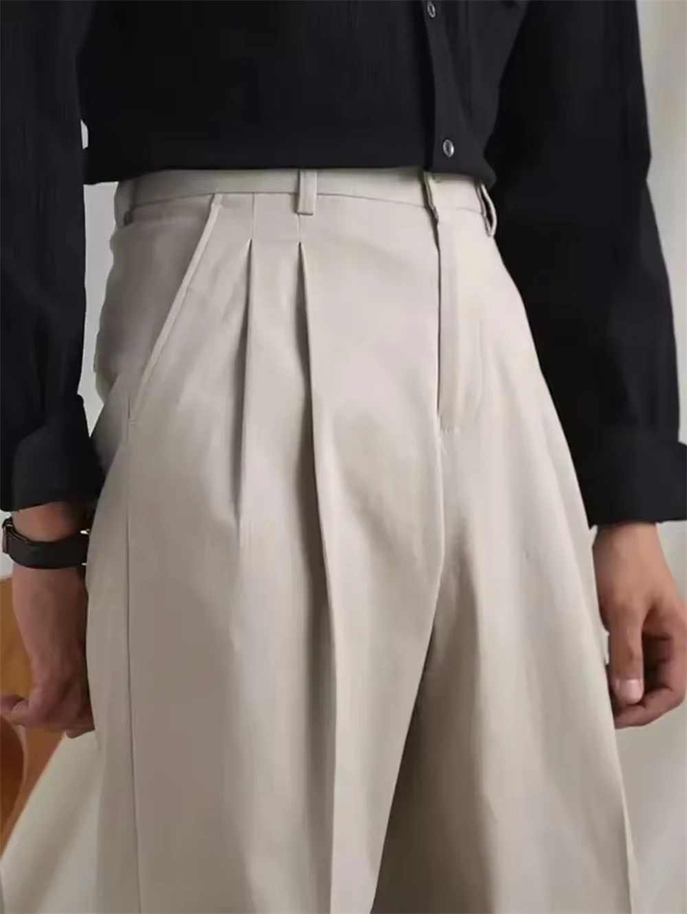 

Men's Dress Pants 3 Solid Color Gentleman Cotton T Erkek Pantolon Moda Masculina Luxury Pants British NaplesMen Office Trousers