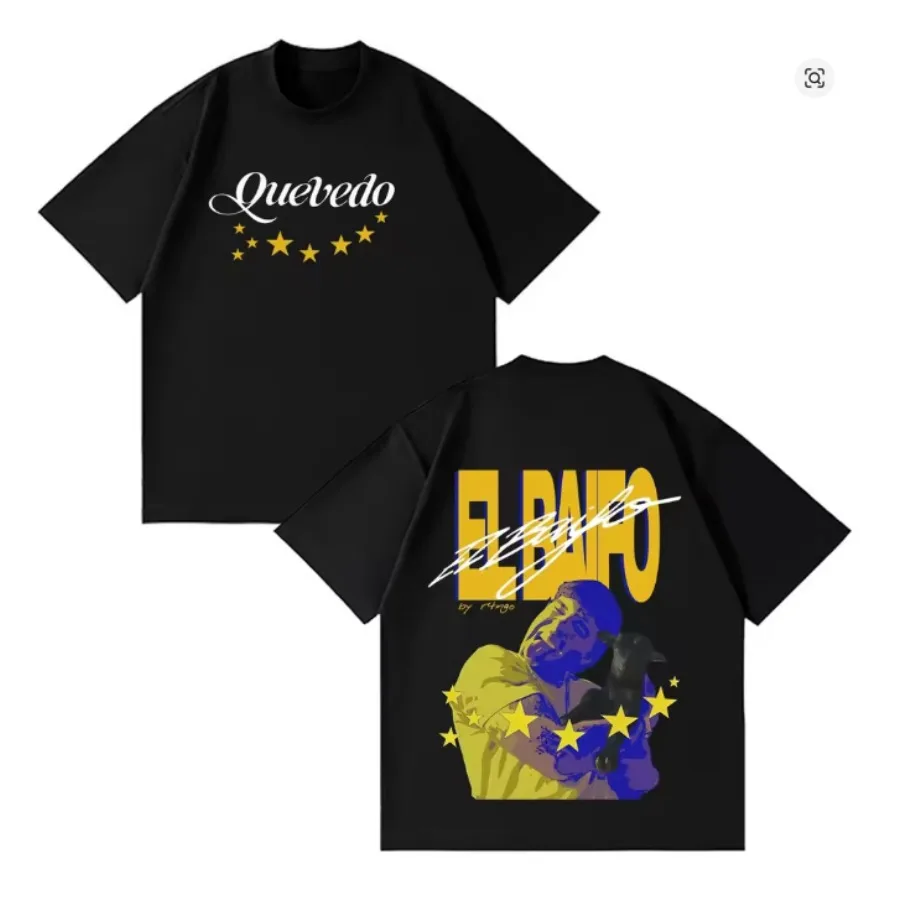Rapper Quevedo EL BAIFO 2026 Album Short Sleeve T Shirt Women Men Harajuku Aesthetic Graphics Tshirt Cotton Tees Streetwear