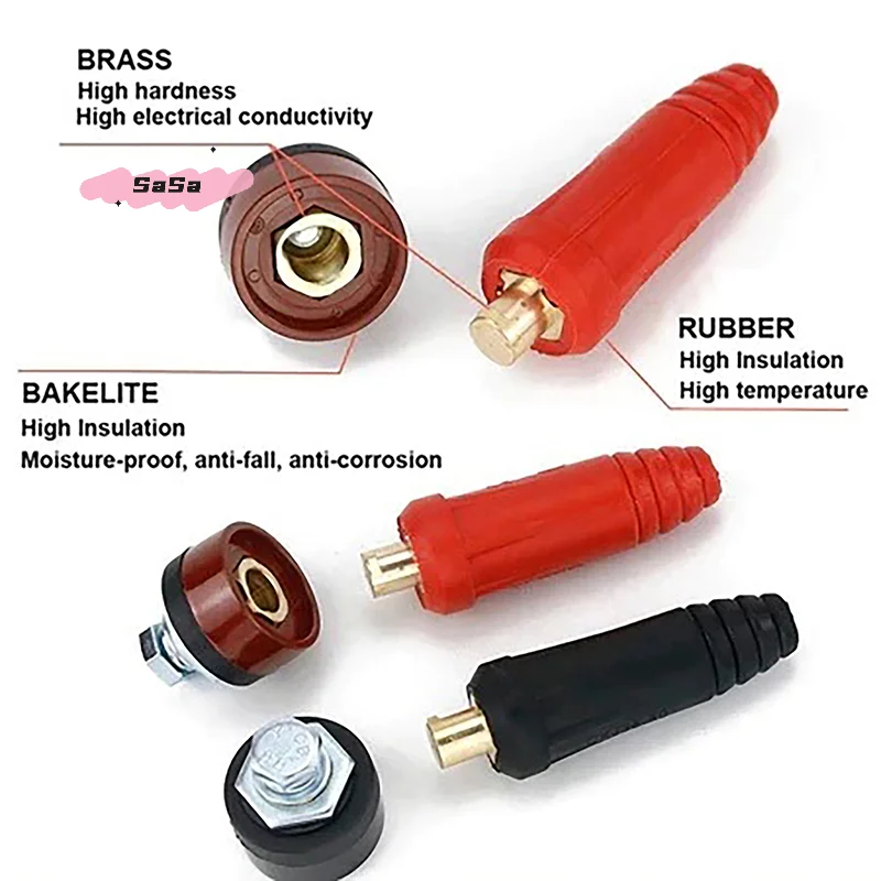 DKJ10-25 كابل آلة لحام قياسي أوروبي تركيب سريع ذكر إلى موصل سالب ملحقات كابل لحام #4