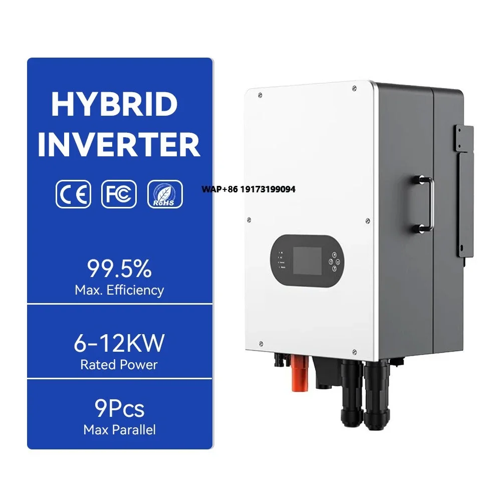 6kw 8kw 10kw 12kw Hybrid Three-Phase Photovoltaic Inverter IP65 48V 220 Volt Grid Solar rter with Intelligent Controller