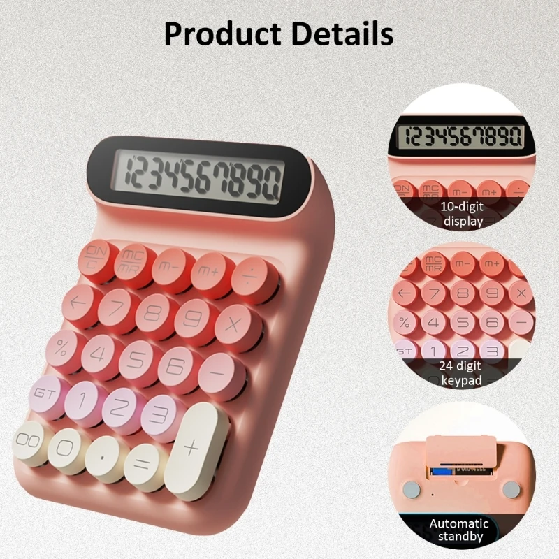 

Mechanical Keypad Calculator Clear LCD Display Student Calculator Stationery Dropship