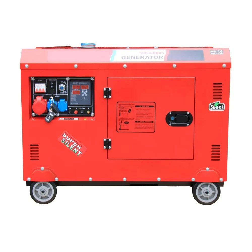 Hot-selling 8KW generator air-cooled portable silent diesel double cylinder 1100F rated voltage 230V DC output with ATS