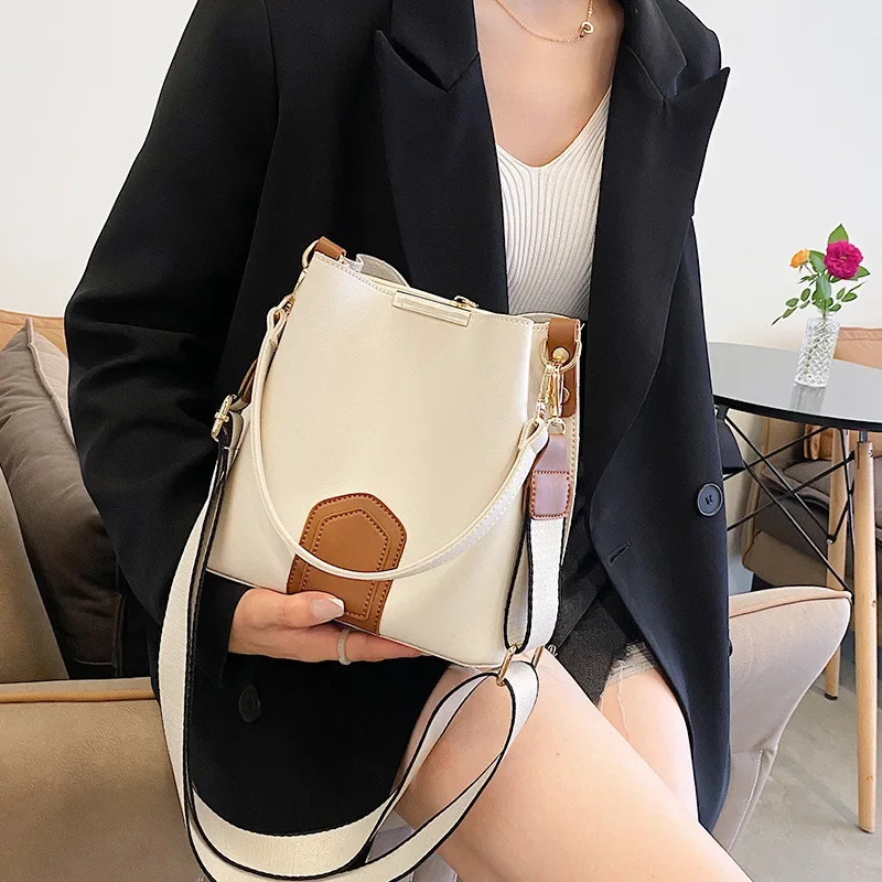 2024 New Women’S Trendy Crossbody Super Soft Bucket Bag Pu Casual Advanced Versatile Tote Bag Women’S Large Capacity