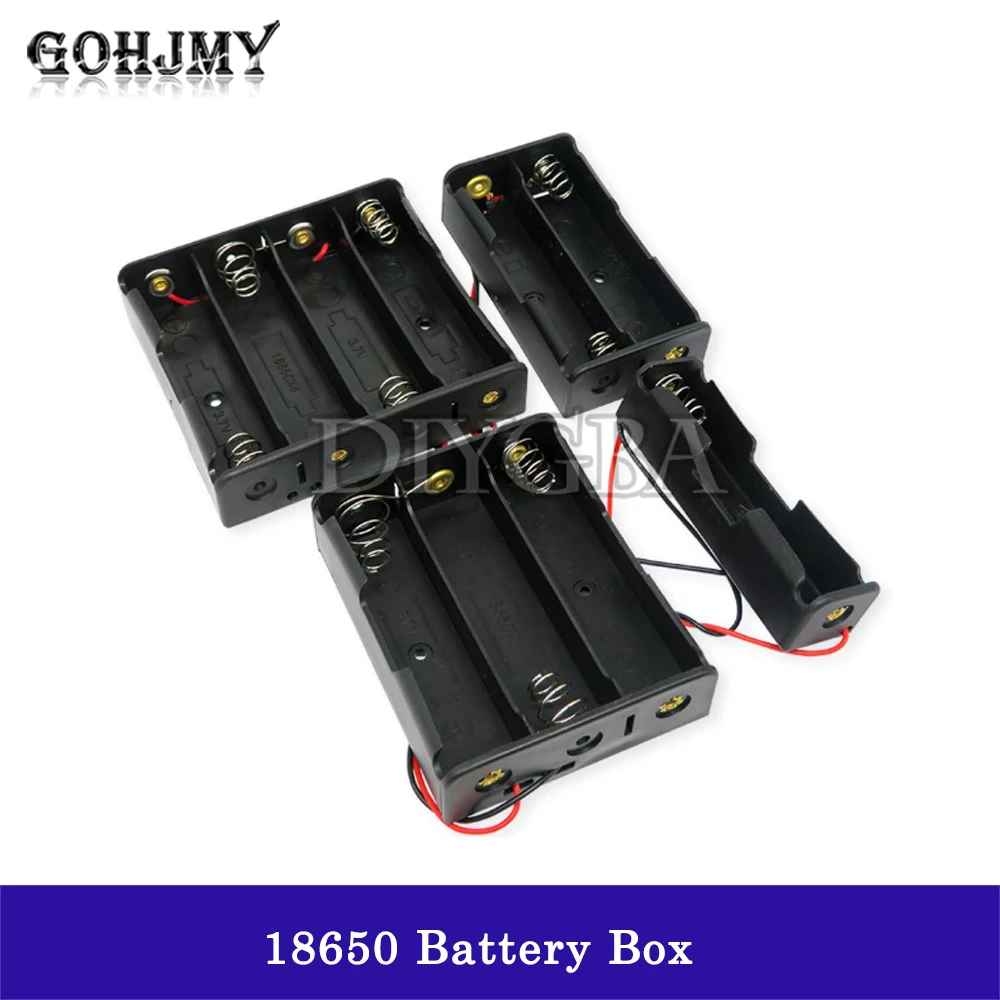 New 18650 Power Bank Cases 1X 2X 3X 4X 18650 Battery Holder Storage Box Case 1 2 3 4 Slot Batteries Container With Wire Lead