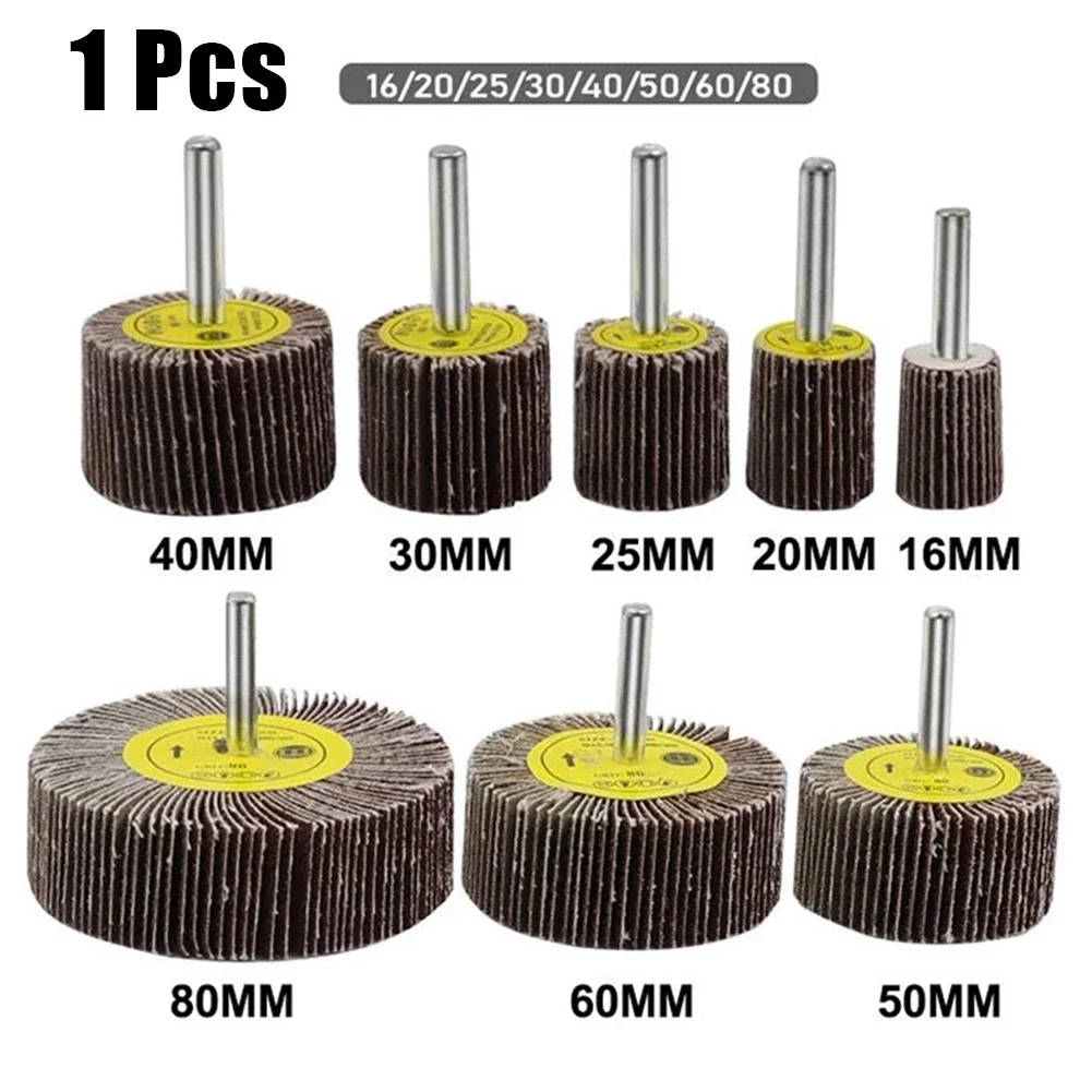 1pc Sanding Flap Polishing Wheels Sanding Disc Sandpaper 6mm Shank 80 Grit Abrasive Grinding Wheel Head For Rotary Tool