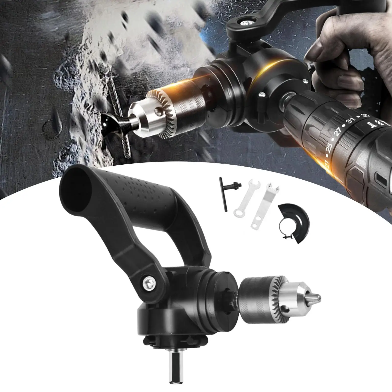 90 Degree Angle Bend Extension Drill Attachment Accessories for Polishing Buffing Easily Install Ergonomic Design