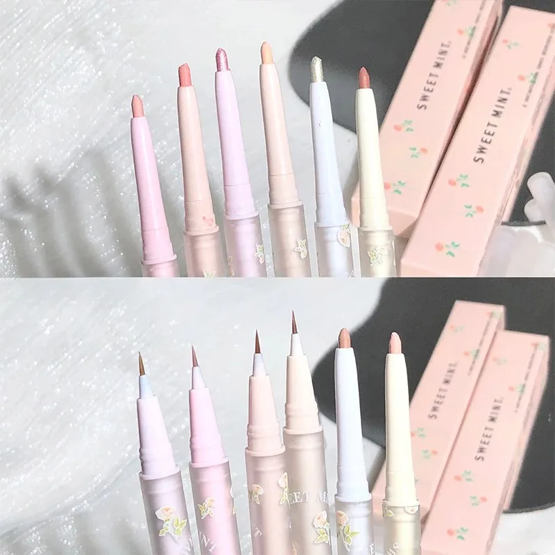 Mulitfuntional Double Ended Lying Silkworm Pencil Highlighter Makeup Pen Nude Liquid Contour Liner Eye Brightener Make Up Stick