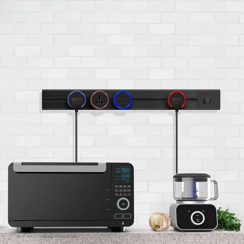 

Popular waterproof and dustproof wall-mounted guide rail socket plastic furniture kitchen track 2 USB output ports