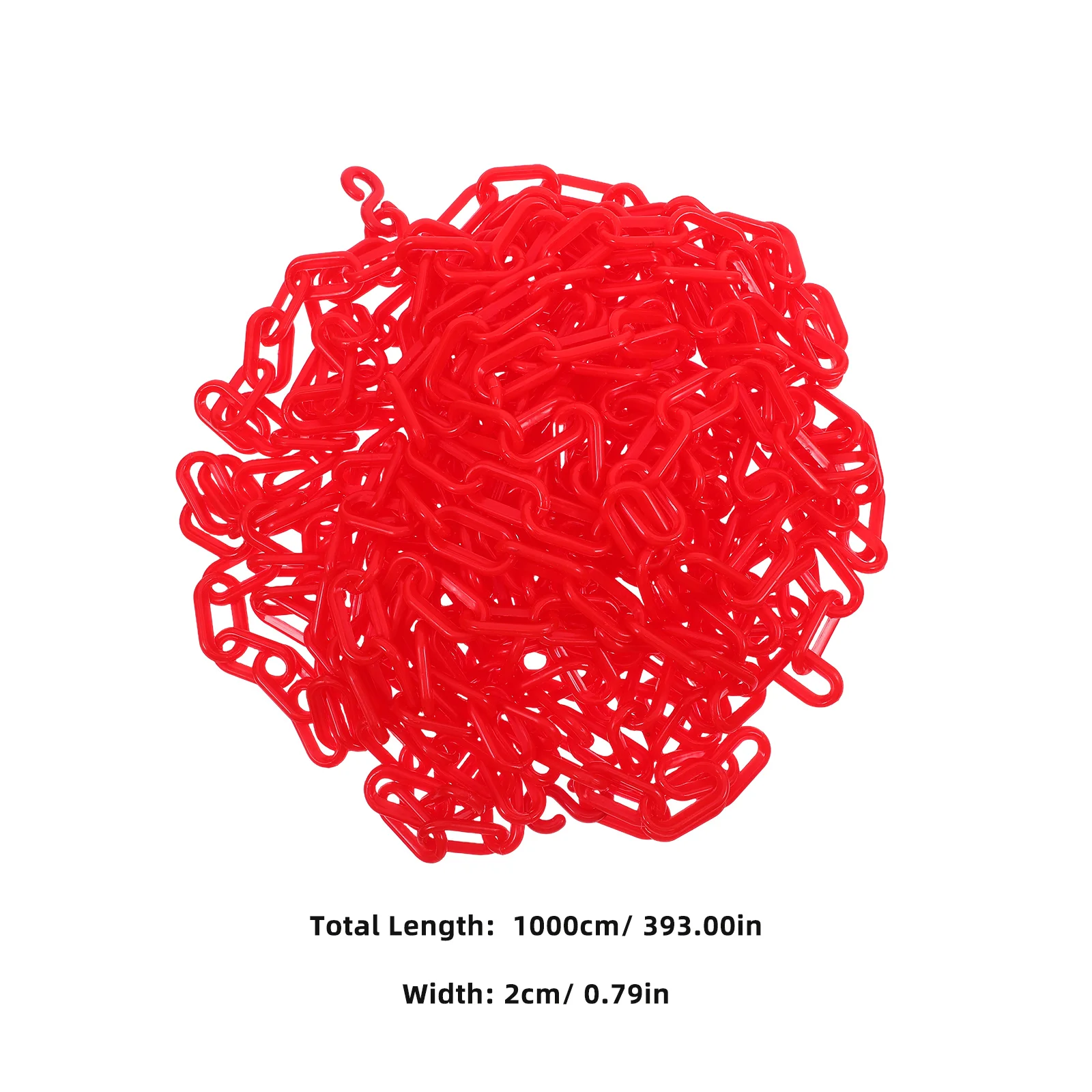 Red Plastic Safety Barrier Chain Link Adjustable Length Weatherproof Caution Chain for Construction Parking Crowd Control