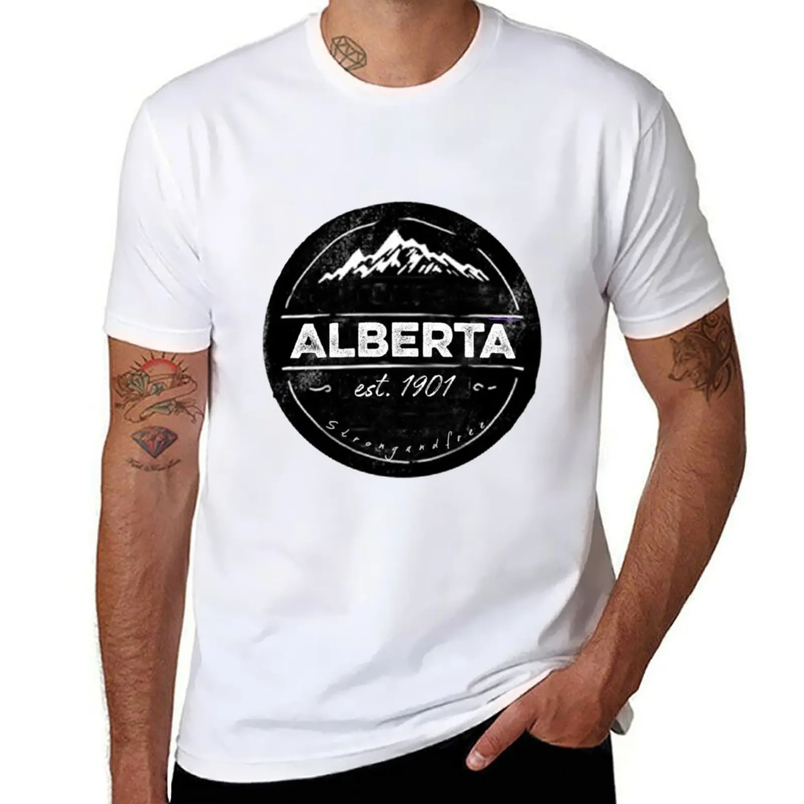 

Alberta Emblem T-Shirt cotton t shirts high quality man t shirt graphic