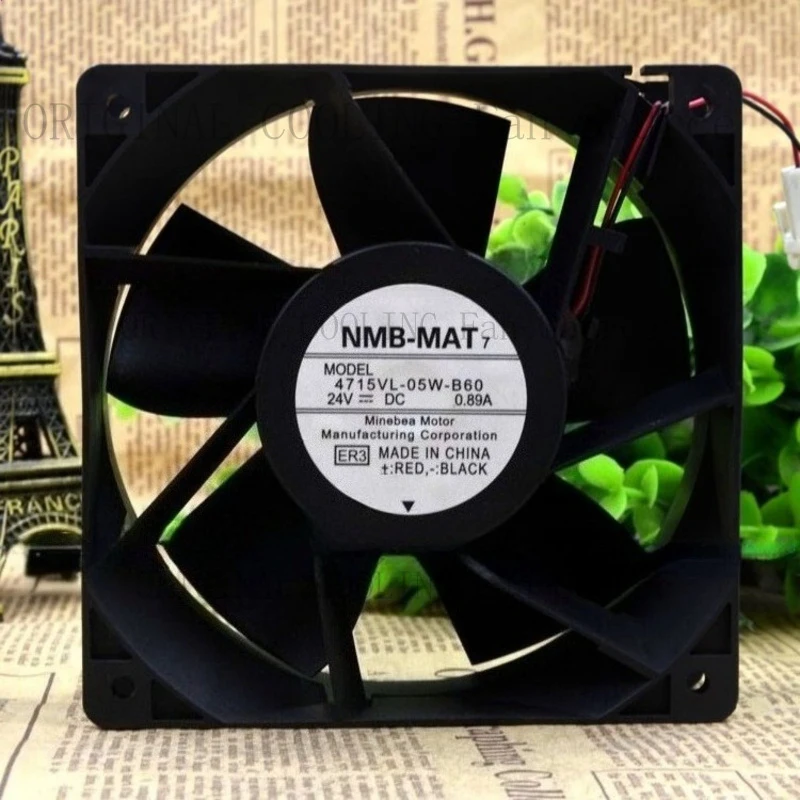 

B+ 1pcs FOR NMB 4715VL-05W-B60 DC 24V 0.89A 12cm 2-wire Inverter Cooling Fan 12038
