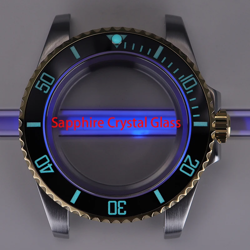 40Mm Horloge Case Full Text C3 Lichtgevende Keramische Bezel Voor Sub Seiko Nh35 Nh34 Nh36 Nh38 Eta 2824 Miyota 8215 Beweging 28.5Mm Wijzerplaat