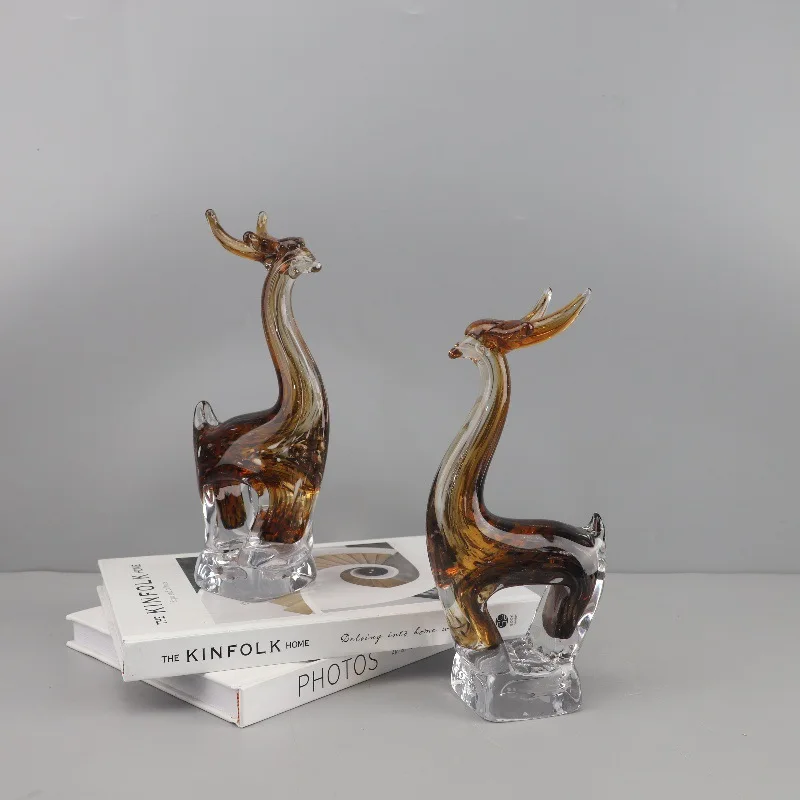 

Modern Minimalist Glazed Elk Animal Sculpture Ornament Healing High-end Home Decoration