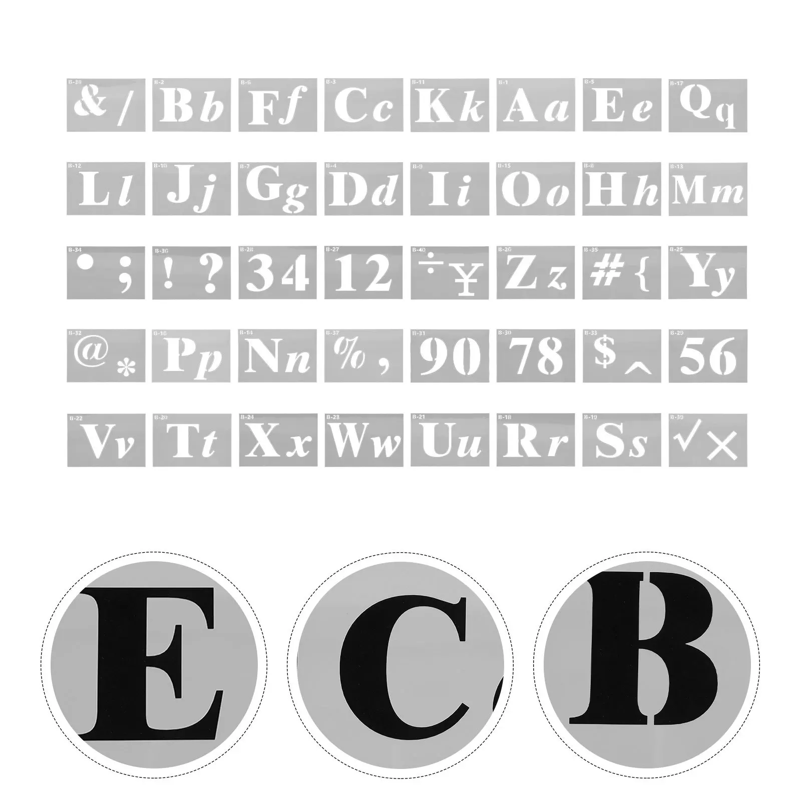 

PET Letter Templates Washable Reusable Stencils for DIY Craft Wall Painting Spraying Safe Household Car Decal