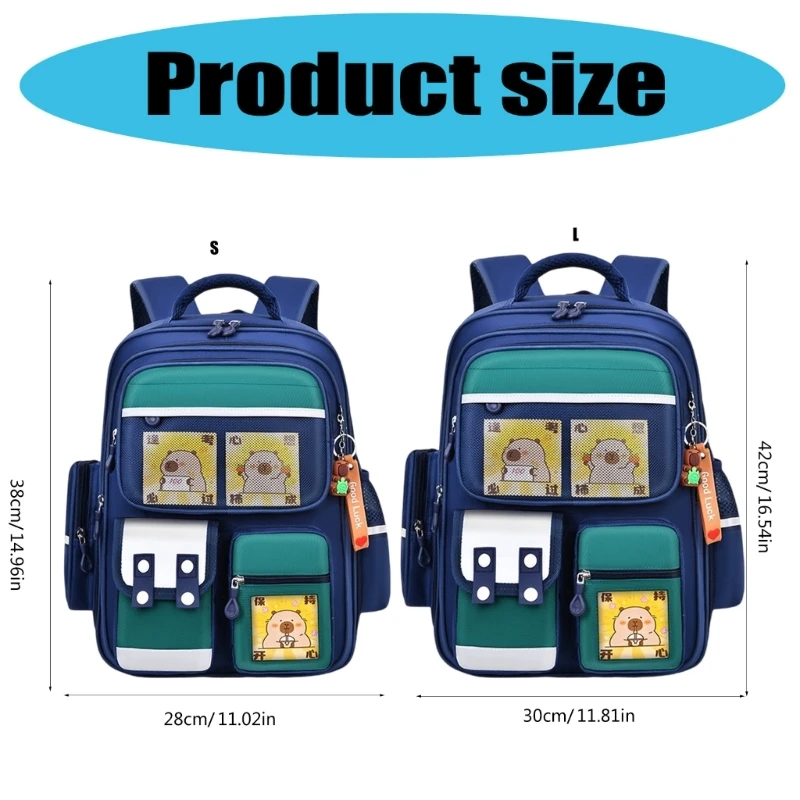 Leichter Capybara-Rucksack, atmungsaktiv und geräumig, Schultasche, modische Büchertaschen für Kinder mit ergonomischem Riemen