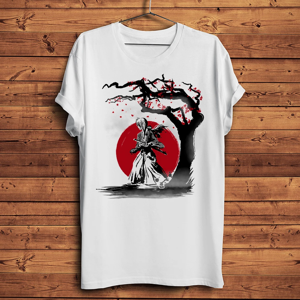 ink samurai Rurouni Himura Kenshin Funny anime T Shirt Men Short sleeve TShirt Unisex  breathable Streetwear manga tee