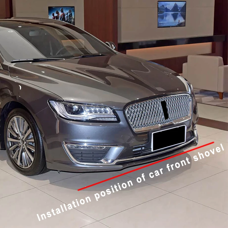 

Car For Lincoln MKZ 2017 2018 2019 2020 Front Splitter Bumper Lip Body Kit Spoiler Chin Plate ABS Carbon Fiber Look Accessories